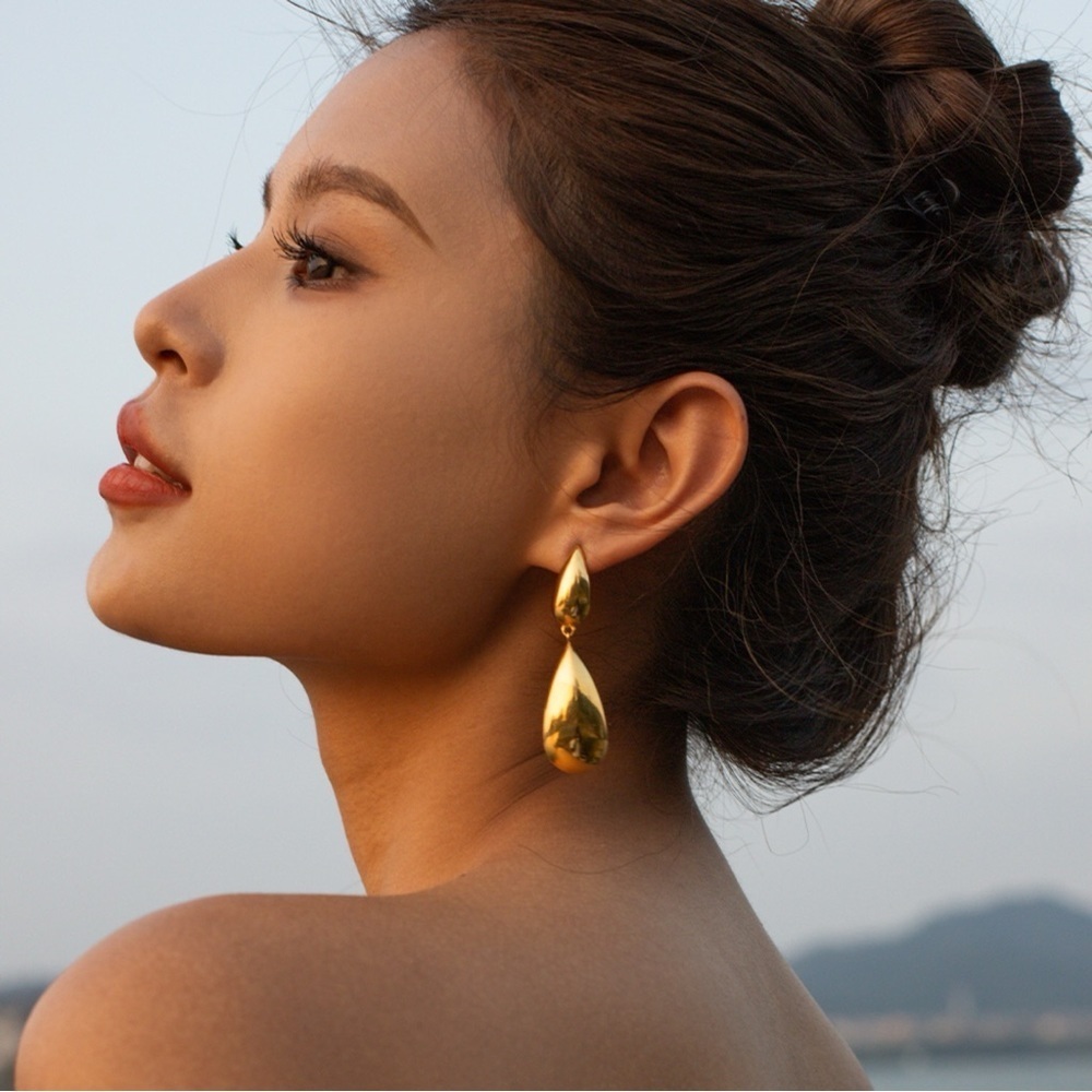 Worthy Of Respect Dangle Gold Earrings